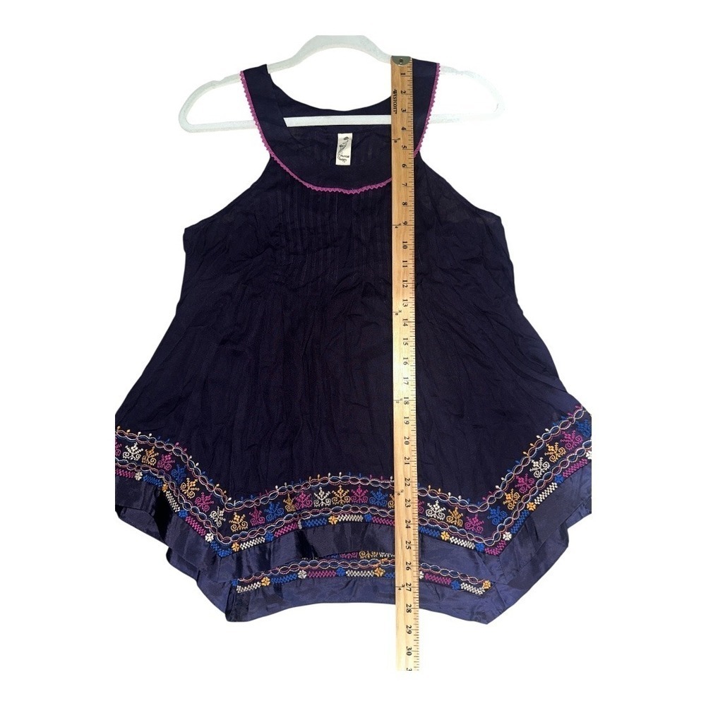 Floreat‎ Anthropologie Purple Embroidered Halter Neck Top, Size 2 - Picture 7 of 8